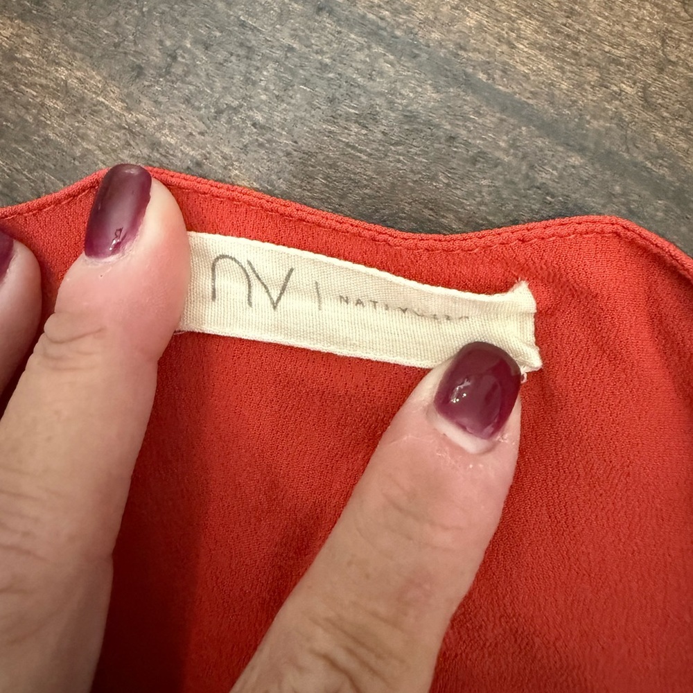 NV -Red V-Neck Ruffle Top - Picture 3 of 6